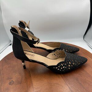 IDIFU Women's IN2 Candice Wedding Rhinestones Black Sequin Kitten Heels